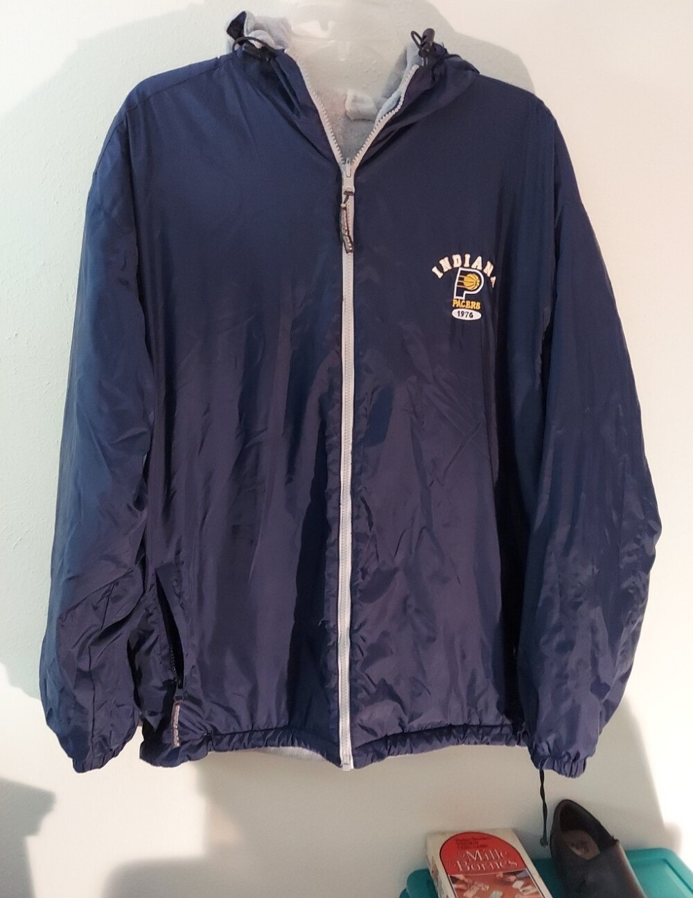 NBA Indiana Pacers Pro Edge Reversible Blue/Gray Zip Up Jacket Size 2X